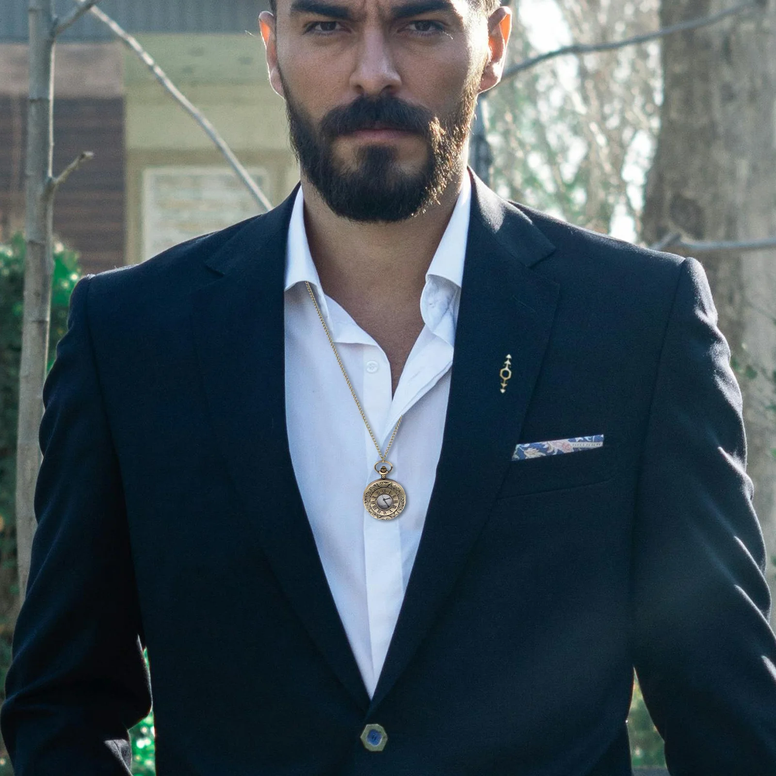 جيب معدني ريترو لساعة الجيب الوردية كيرينغ للرجال والنساء ساعة ديكور محمولة سلسلة مفاتيح على شكل زهرة الورد #1