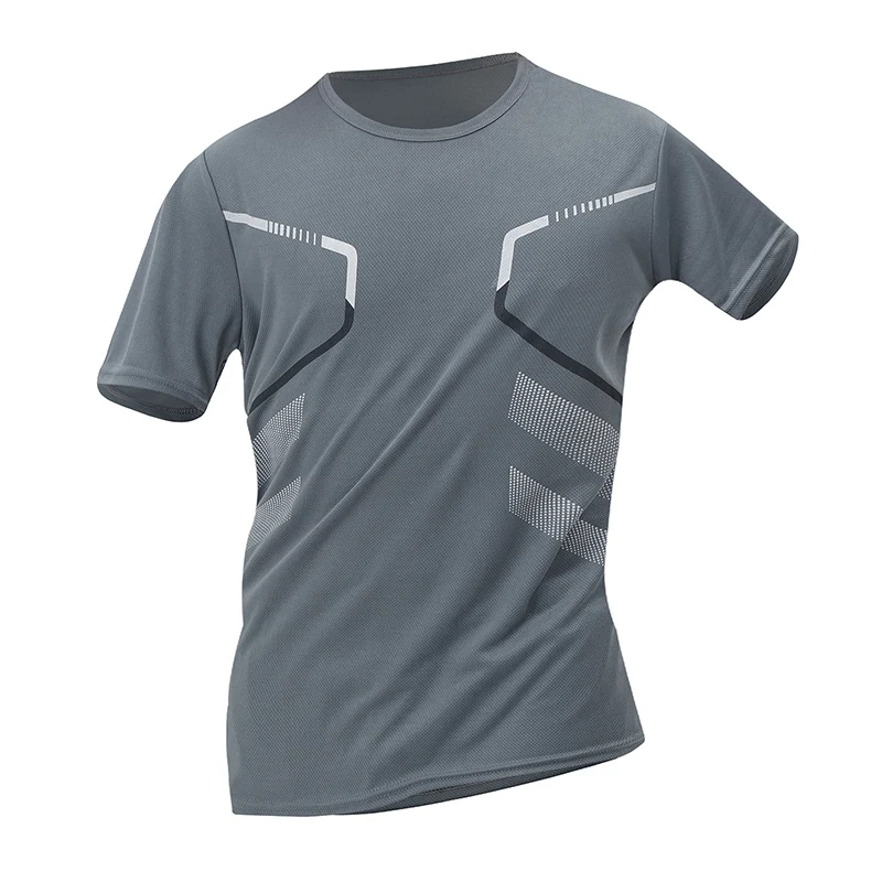 Men's Summer Printed Quick‑Dry Breathable Short‑Sleeve Plus Size Loose Sports Casual T‑Shirt Multicolor Optional Tops Tee