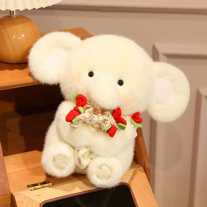 Cappello fai da te creativo con elefante fiore tenuto in mano con giocattoli di peluche rosa Animali di peluche Morbido bambola di peluche Bouquet da sposa Regali di San Valentino