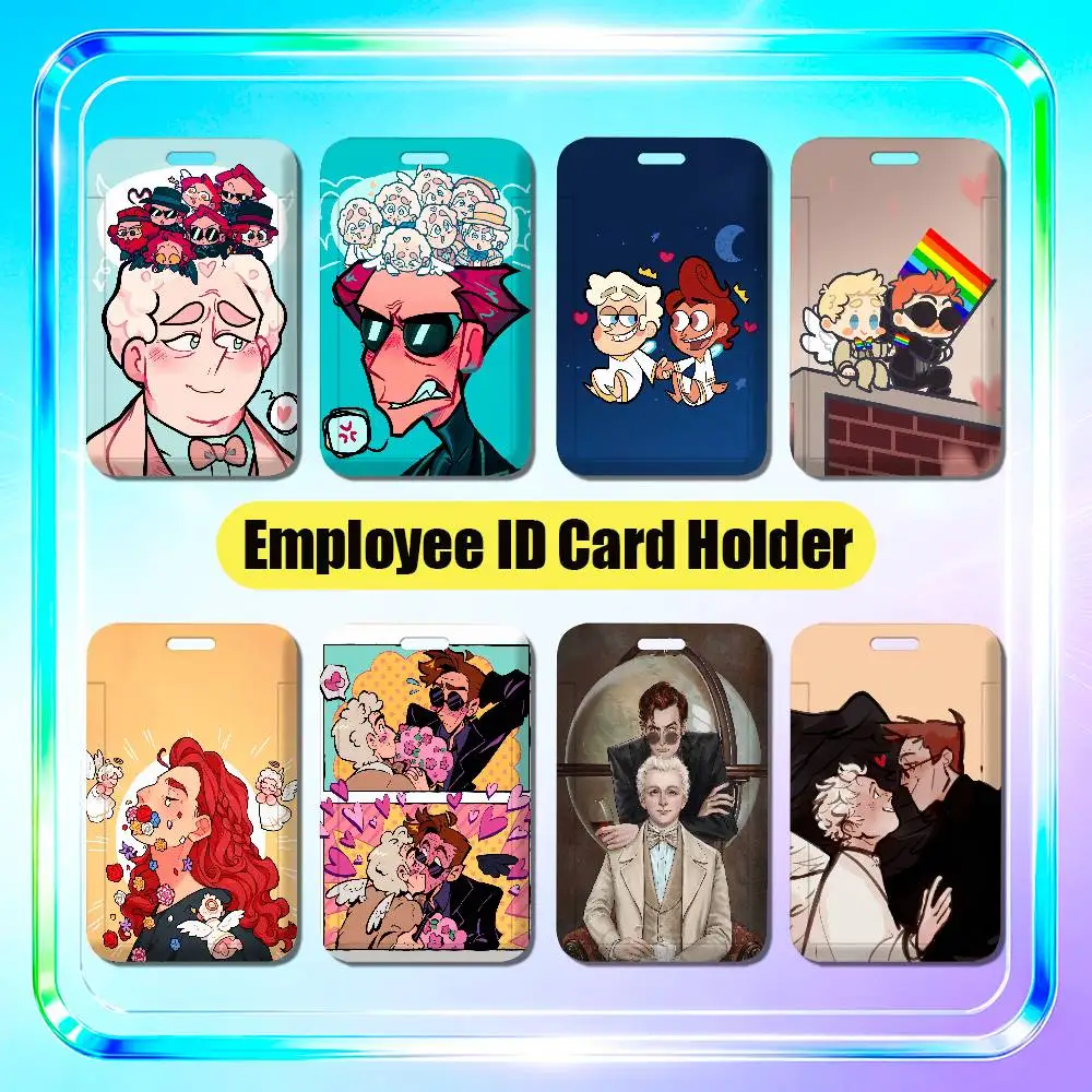 For Good Omens Employee ID Card Holder Office Badge Work Student Bank Credit Hard Holders Case Shell
