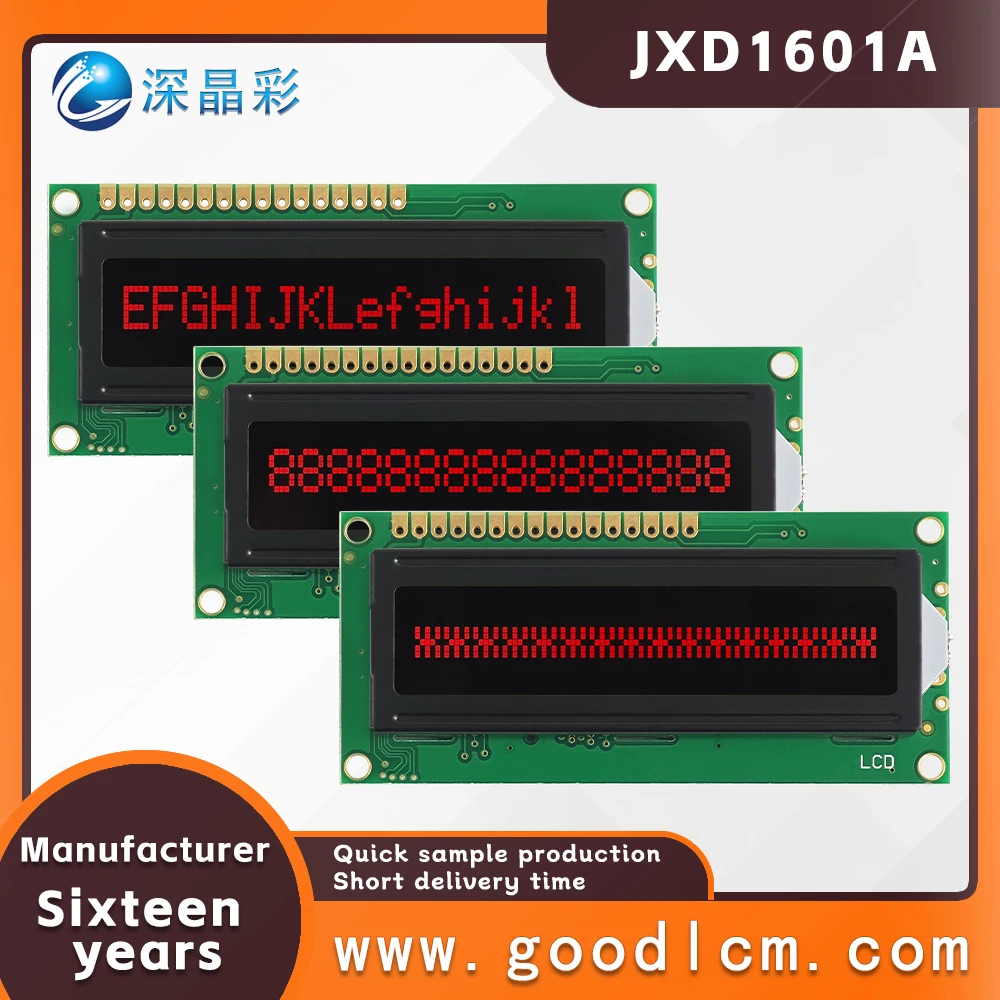 high standard character screen Russian language dot matrix LCD display screen JXD1601A VA Red Negative LCM display module