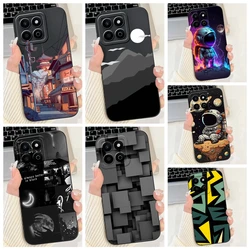 Soft Silicone TPU Matte Funda For Huawei Honor 200 Smart / Honor X7C 4G Phone Case Back Cover Astronaut Moon Night Painted Capa