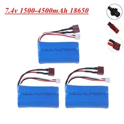 7.4V 1500/2200/3000/3500mAh JST/T/SM Plug 18650 2S akumulator litowo-jonowy do Wltoys 12423 10428 12429 12401 12402A części zamienne do samochodów RC