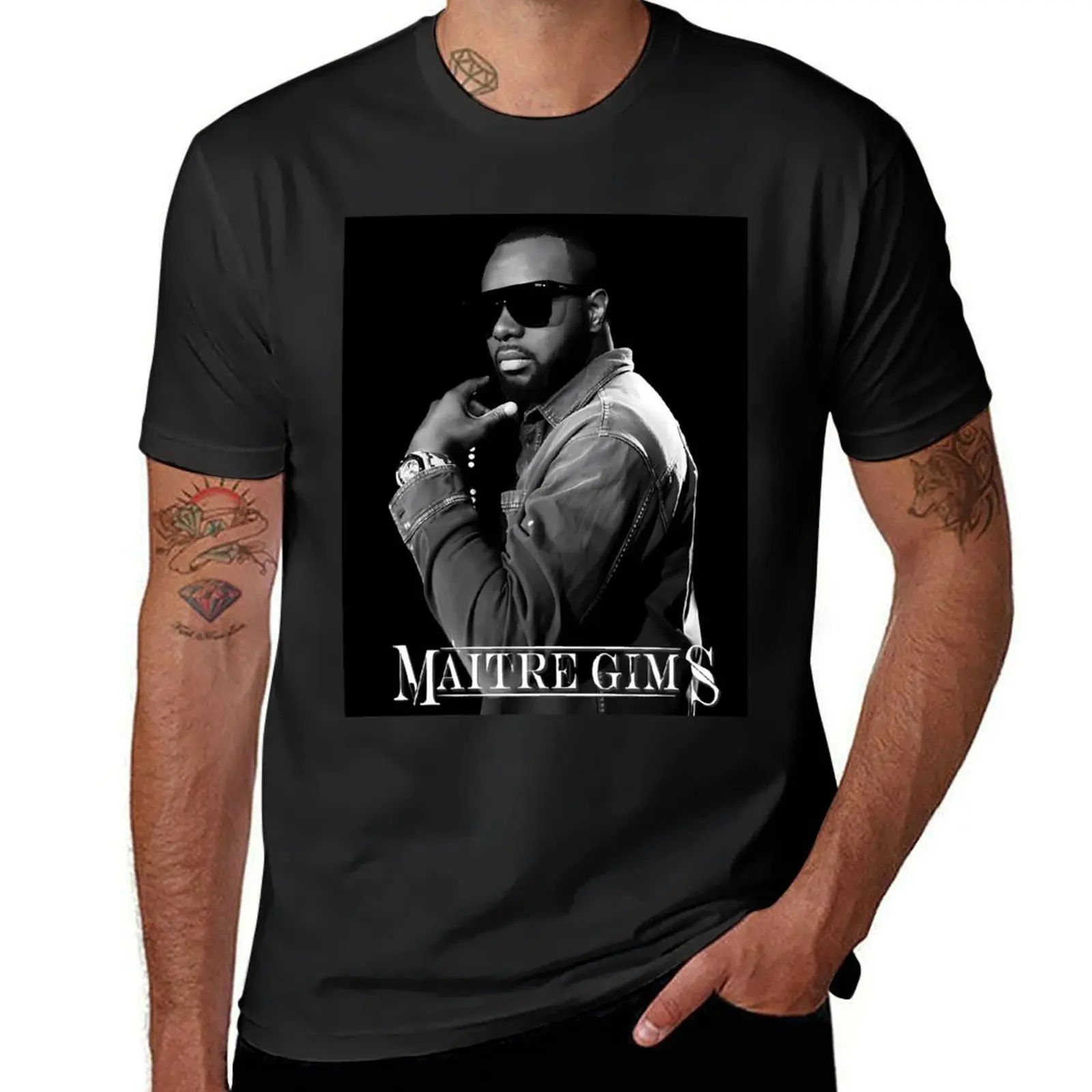 

BLACK MAITRE GIMS WARANO STYLE T-Shirt cute tops oversizeds animal prinfor boys plain t shirts men