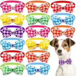 20PCS Fashion Dog Bowties Spring Cute Bow Tie For Small Dogs Diamond Bows For Dogs Pets Small Dog Grooming Accessories