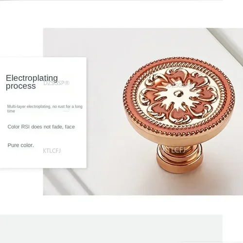 Imagen 2 del producto Tiradores para muebles, tiradores de puertas dorados champán, pomos de cajón de gabinete de aleación de Zinc, tiradores de armario europeos, herrajes de cocina