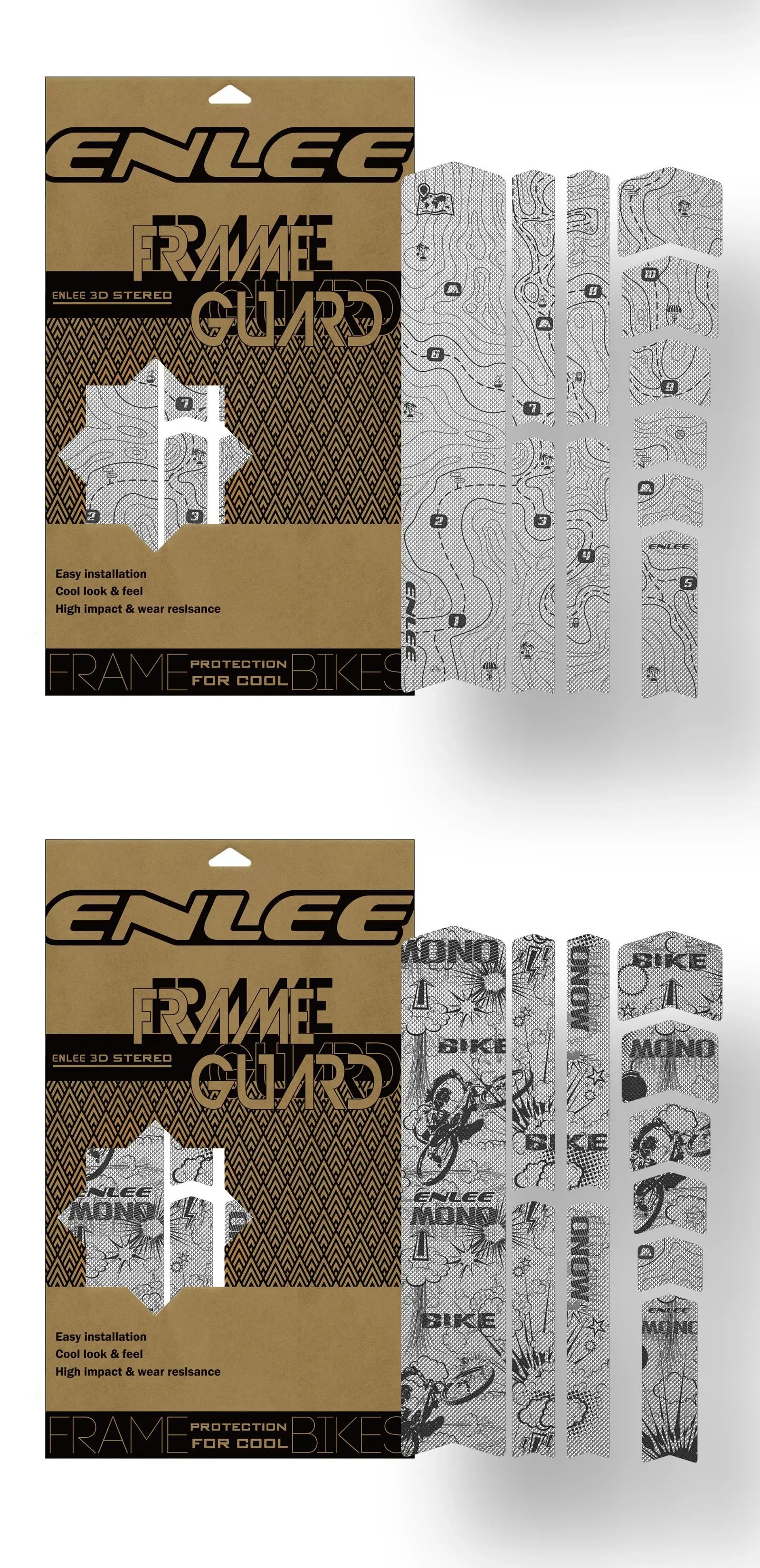 Enli Full Set 3D 3M Fahrradrahmen-Schutzfolie, verschleißfest und hinterlässt keine Spuren, Mountainbike-Rahmen-Schutzfolie – Detail 14