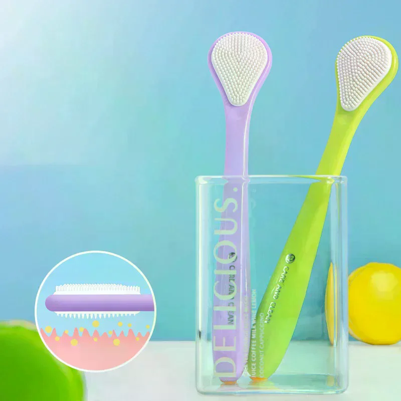 2-Pack Tongue Cleaning Brush - Double-Sided Tongue Scraper, Soft Purple, Keeps Breath Fresh, Removes Plaque Suitable For Couples