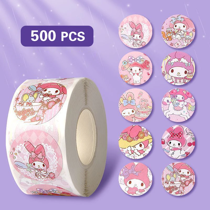 500PCS miniso Hello Kitty Cartoon Sticker Leuke Cartoon Kuromi My Melody kinderdagboek Bonus Gift Sluiting Dagboek Boekje Gift