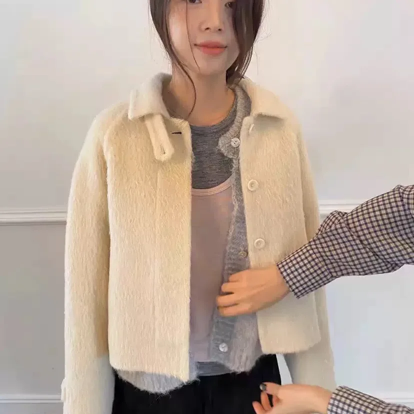 

Женское пальто Jaet в Корейском стиле, однотонное, на пуговицах, удлиненное верблюжьее пальто для волос на осень и зиму