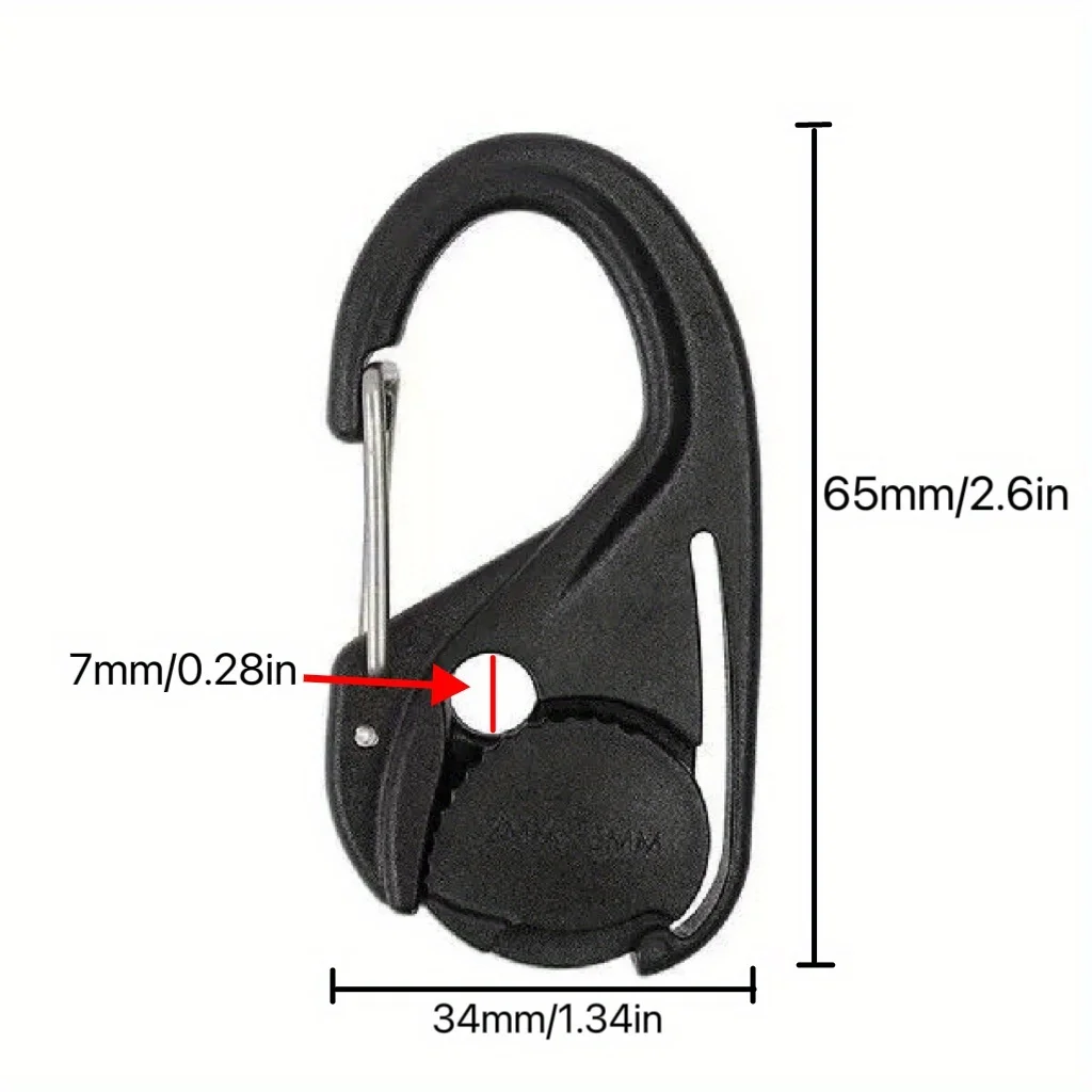 8-Piece Outdoor Automatic Tensioning Rope Clip, Adjustable Hook, Tent Fixing and Tightening Device Without Knotting Clips