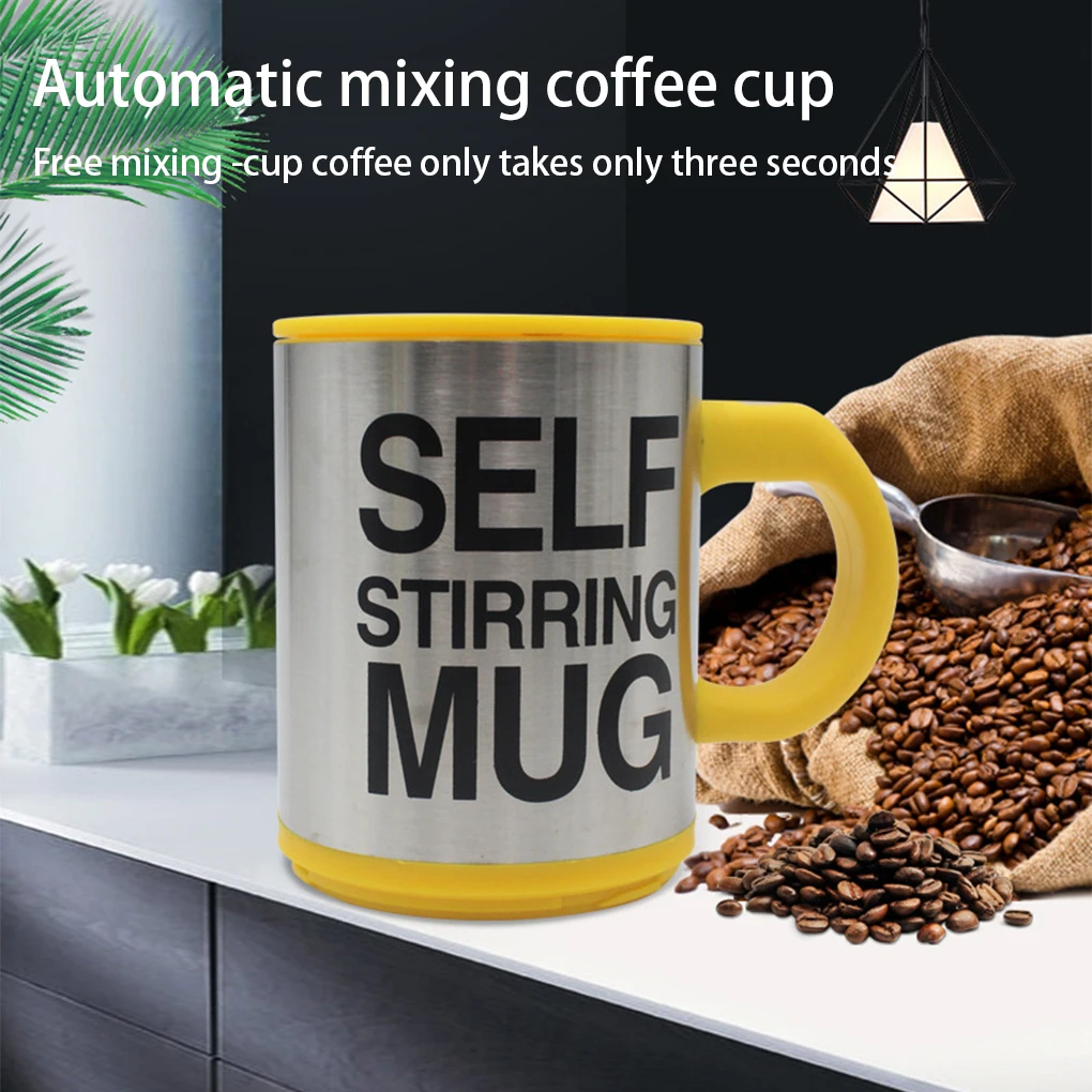 Mug Stainless Steel Coffee Tea Water Magnetic Automatic Stirring Smart Mixing Cup Kitchen Office Blender Supplies