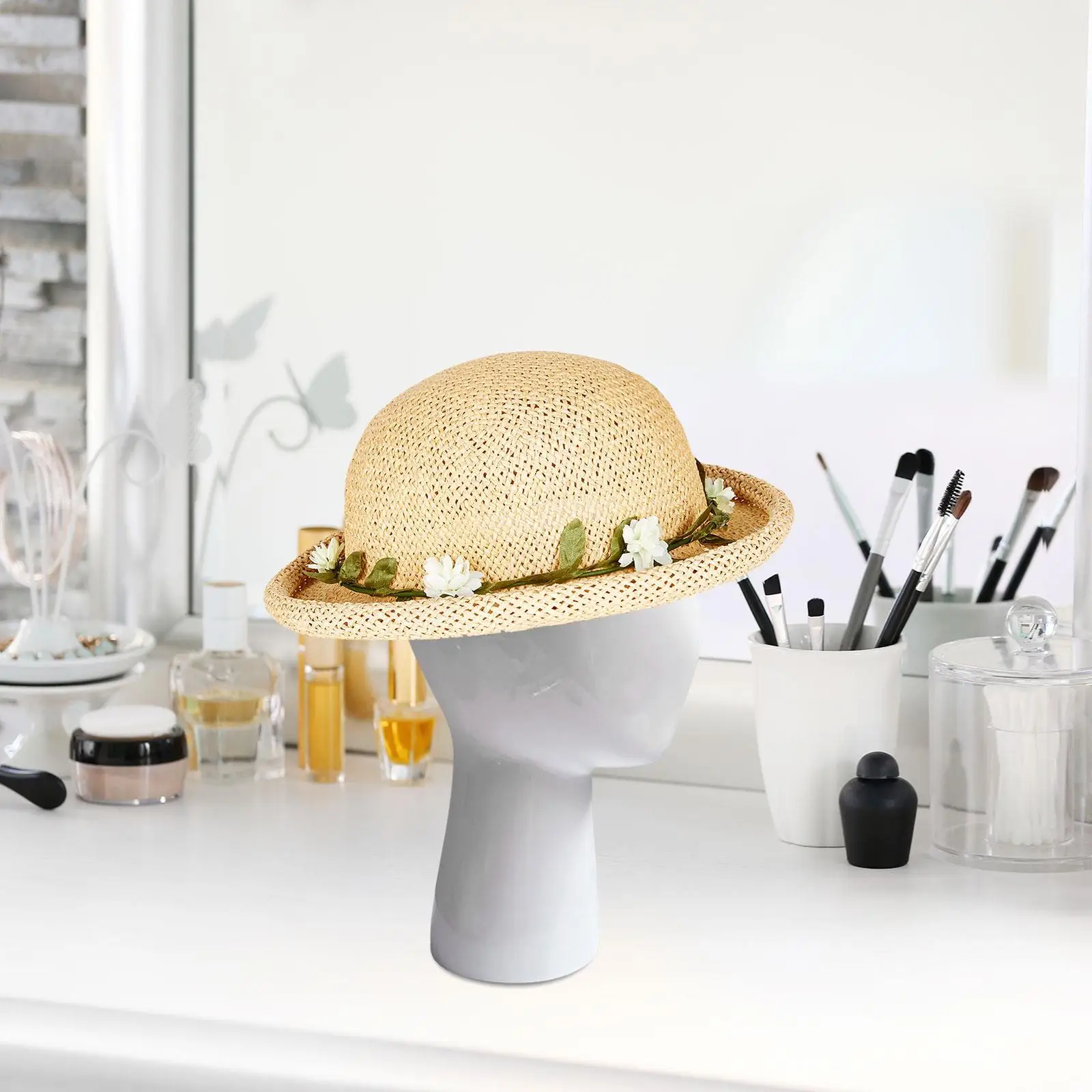 Supporto per parrucche, modello di testa di manichino, testa di manichino per parrucche per cappello di Halloween, cuffia, casa, capelli lunghi, barbieri