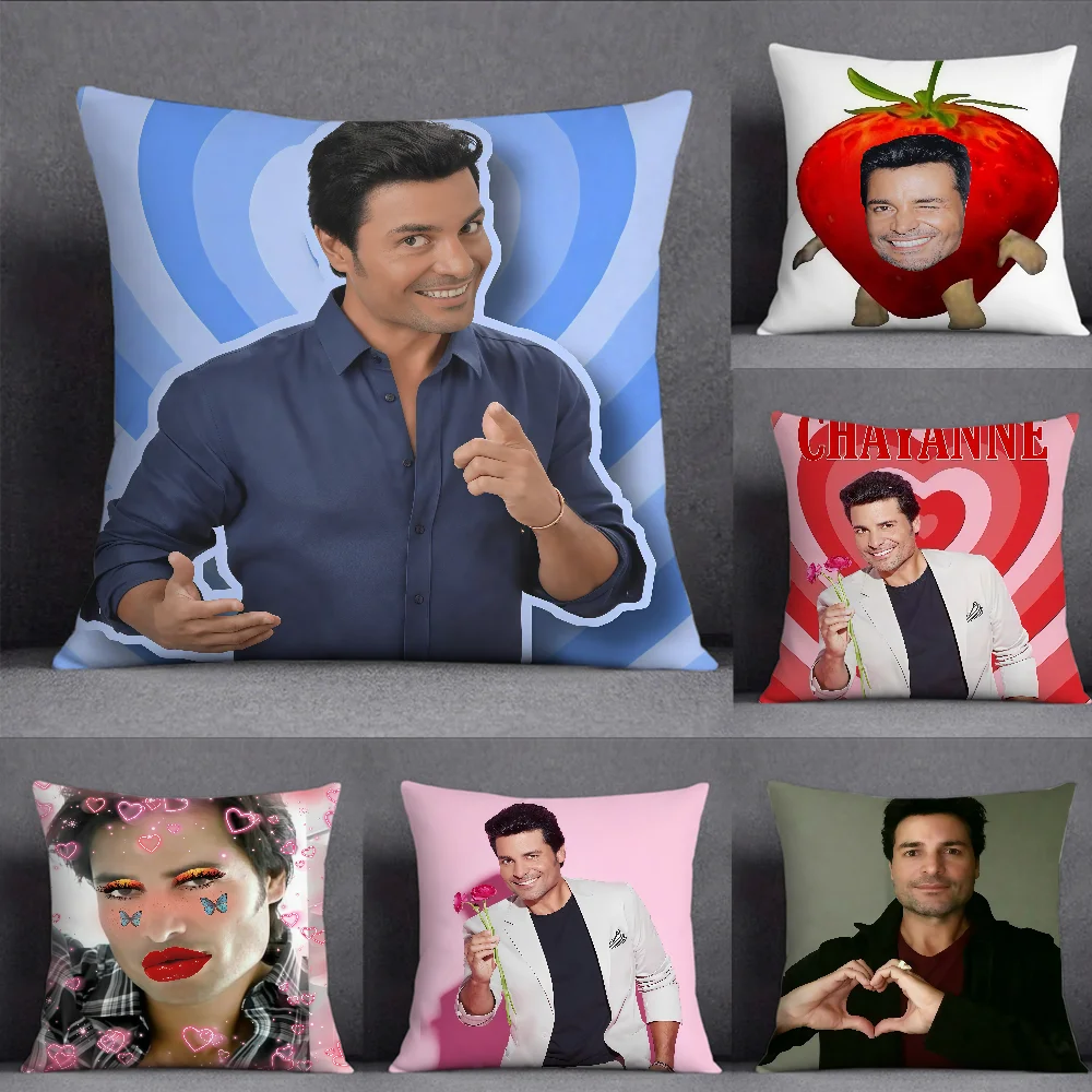 Funny C-Chayanne Bailemos Otra Vez Singer Meme Cushion Cover Square Double-Sided Printing Sofa Cushion Cover Pillowcase Bedroom