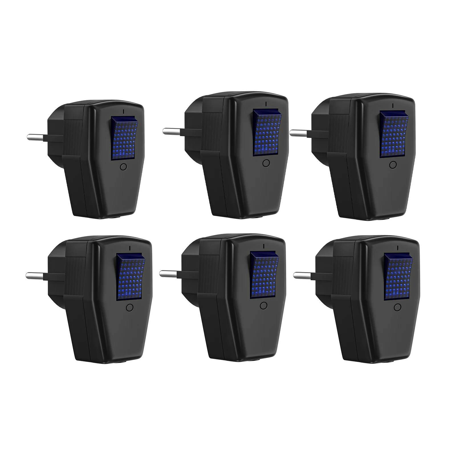 3er-Pack Deutschland-Stecker mit EIN/AUS-Schalter, wiederaufladbarer EU-Netzstecker-Adapter, Schuko-Drahtstecker-Konverter