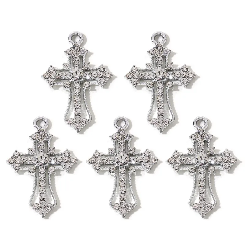 10pcs New Fashion Cross Enamel Keychain Glaring Religious Christian Pendants For Making Handmade DIY Jewelry Accessories Finding