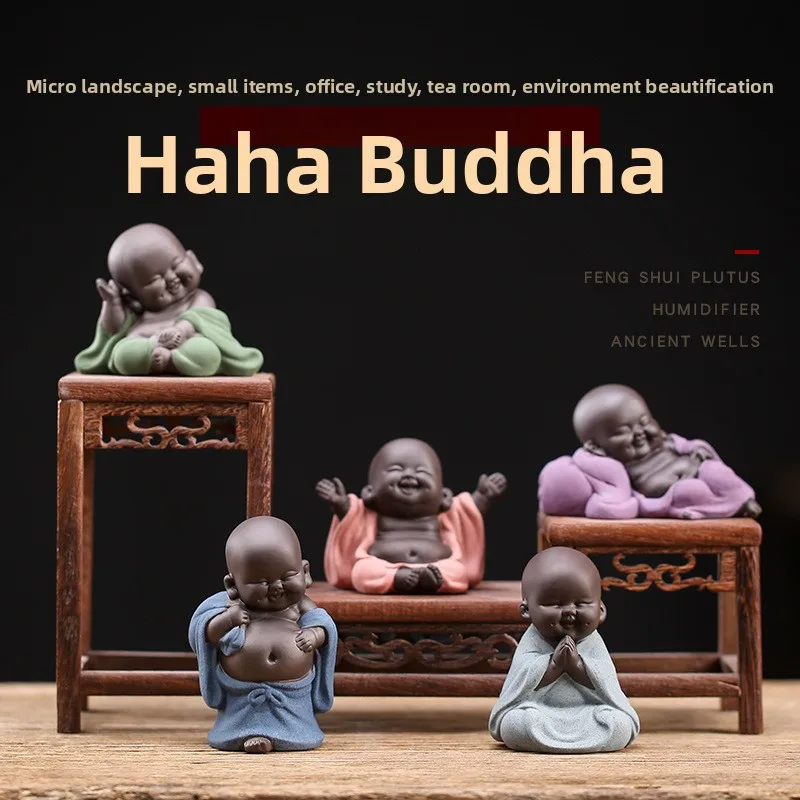 Creative Wealth Attracting Maitreya Buddha Tea Accessories China Premium Ceramic Figurine Perfect for Tea Lovers And Decorations