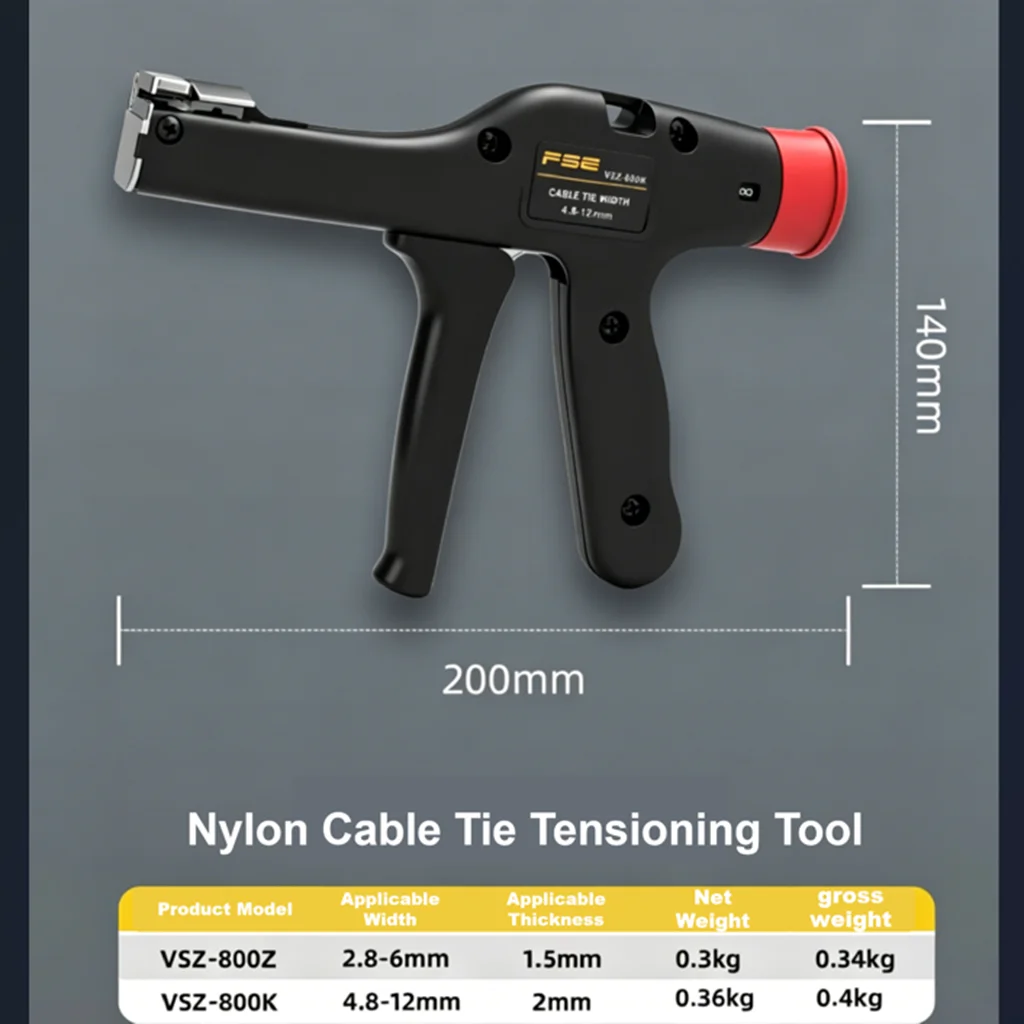 Automatic Nylon Cable Tie Gun VSZ-800Z VSZ-800K Plastic Tie Tool with Tightening And Cutting Function