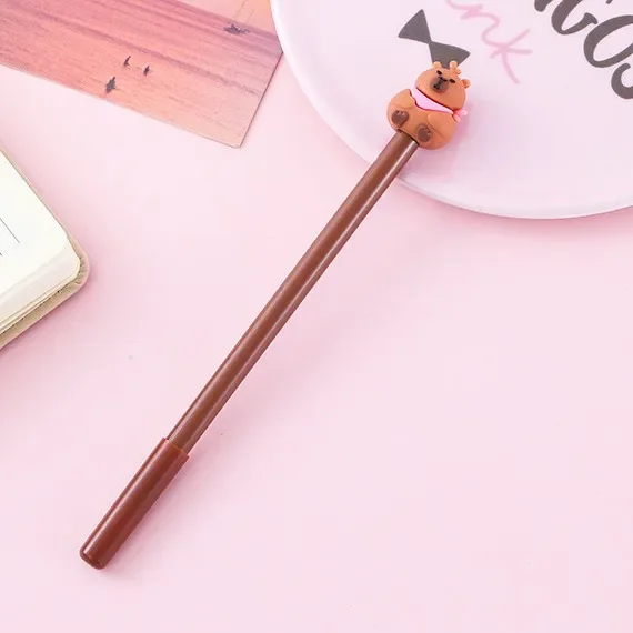 24 Pcs Wholesale Cute Capibala Gel Pens Stationery Students Writing Tool Creative Office Signature