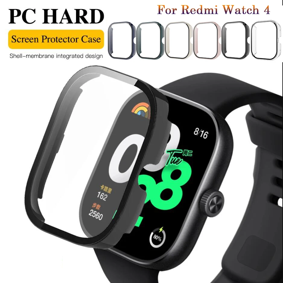 

Glass + Case for Xiaomi Redmi Watch 4 Accessory PC All-around Bumper Protective Cover + Screen Protector for Mi Redmi Watch 4