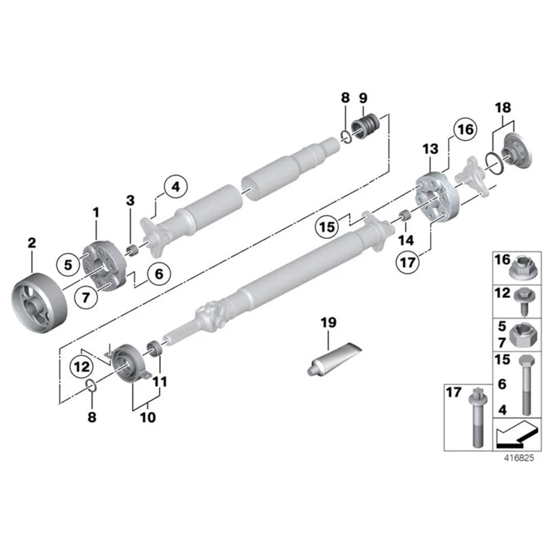 26128615621 Drive Shaft Center Support Propshaft Mounting 26127526631 For -BMW 1 3 SERIES E81 E82 E88 E90 E91 E92 E93