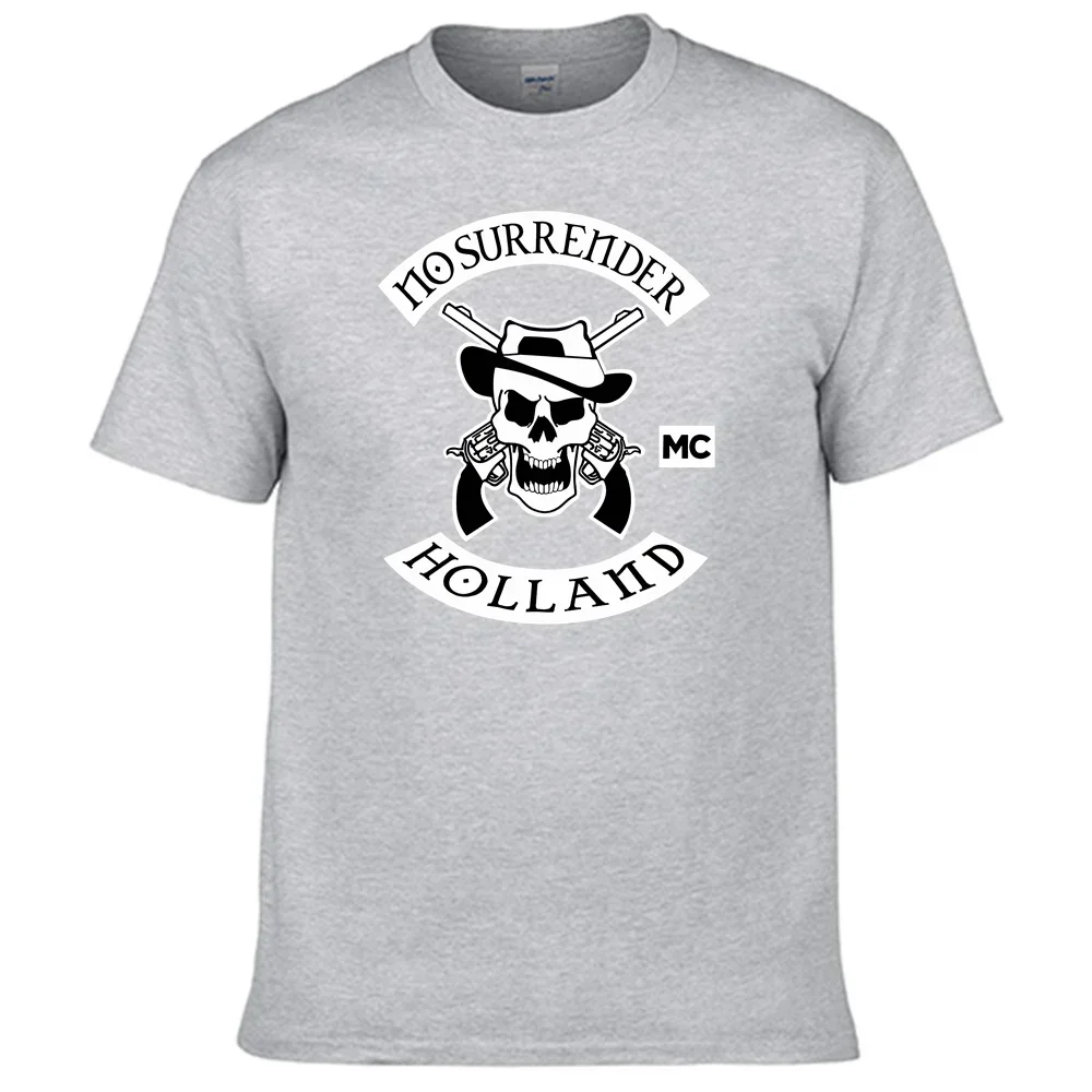 Motorcycles Club No Surrender MC Holland T-shirt Men\'s 100% Cotton Tees N03