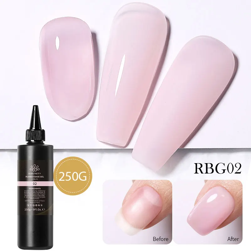 BORN PRETTY 250g Milky White Jelly Nude Gel Nail Polish Refilled Package Translucent Clear Semi Permanent Soak Off UV Gel image 3