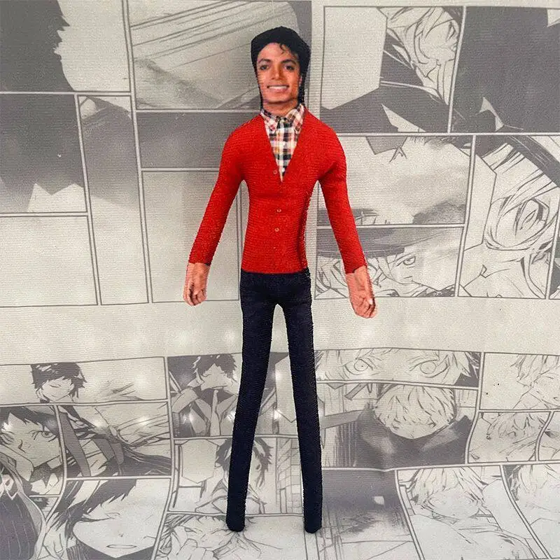 6 Stück Michael Jackson Cosplay Requisiten Plüschpuppen Stofffiguren Raumdekoration Abstrakte Gelenkbewegliche Desktop-Ornamente Geschenk