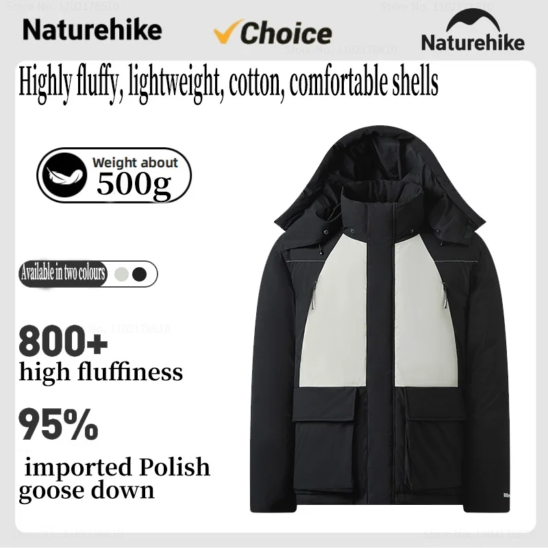 

Naturehike Men Down Jacket Puffer Winter Jacket with Hooded Packable Lightweight Windproof Insulated Warm CoatCYY2341AA014