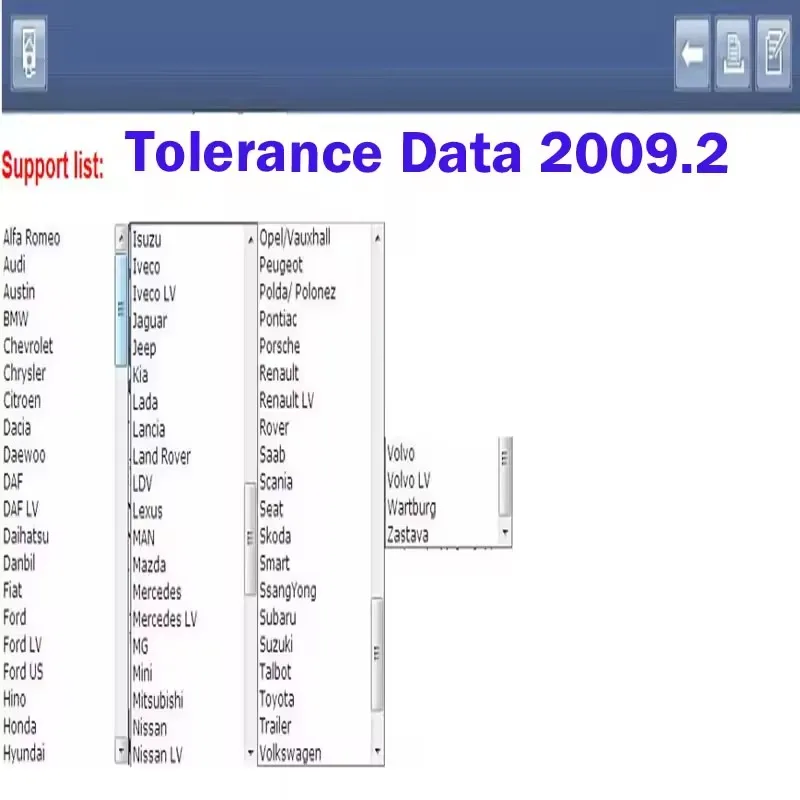 بيانات التسامح 2009.2 بيانات إصلاح السيارات مع Keygen 2009.2 تركيب غير محدود برنامج إصلاح السيارات رابط برنامج التشخيص