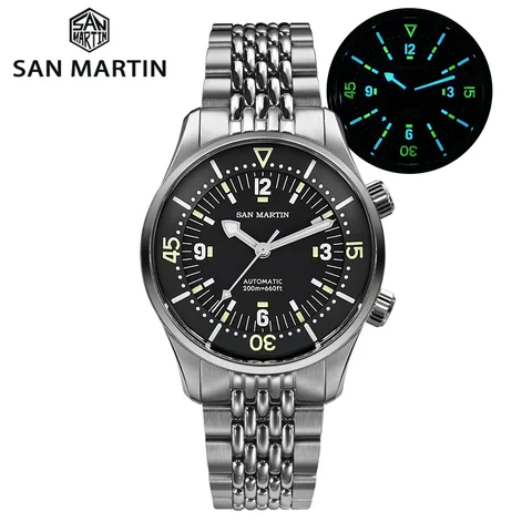 San Martin 39mm Leyenda Diver Watch NH35 movimento meccanico automatico AR Sapphire luminoso impermeabile 200m orologi SN0141W