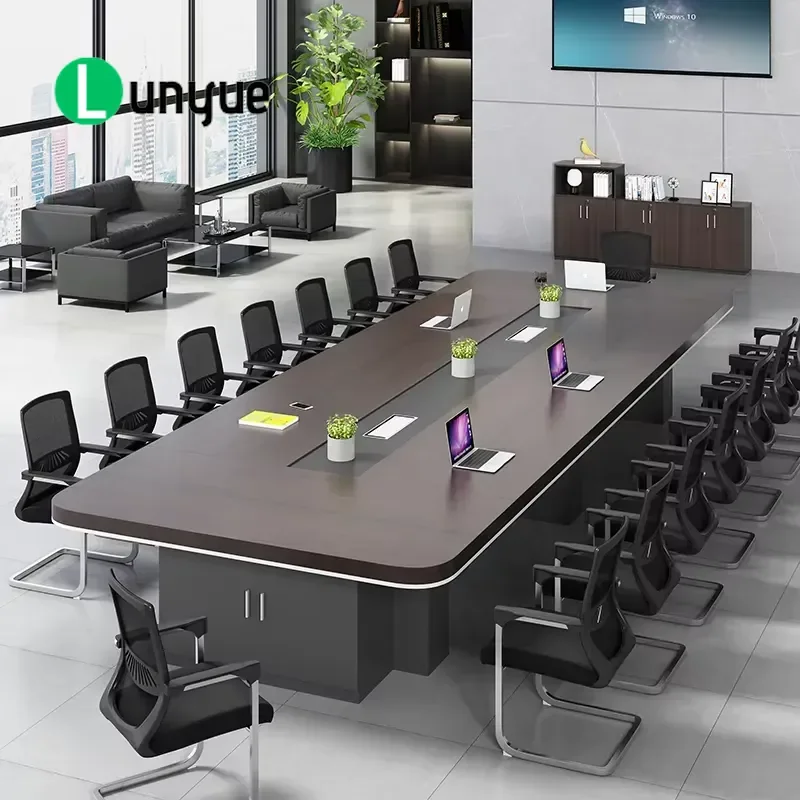Large Modern Simple Rectangular Conference Table Long Office Furniture for Meeting Room Business Workspace Durable Design