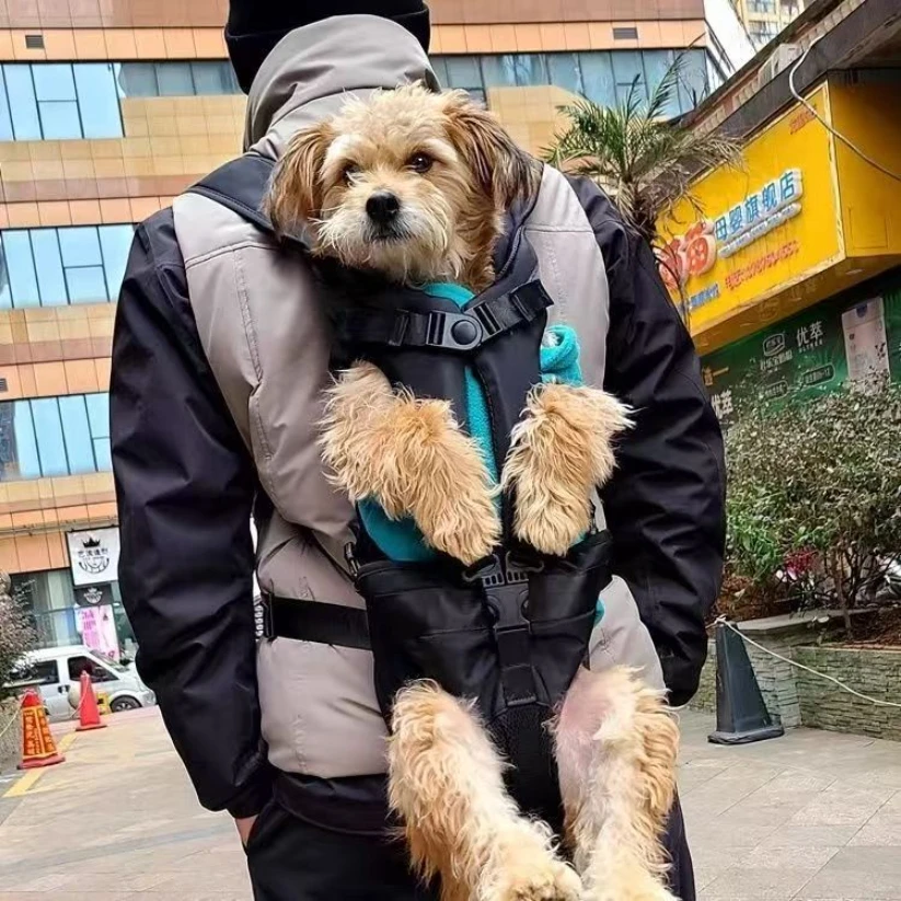 Mochilas transportadoras delanteras para perros, mochila ajustable, portador frontal para perros para senderismo y ciclismo, 1 u
