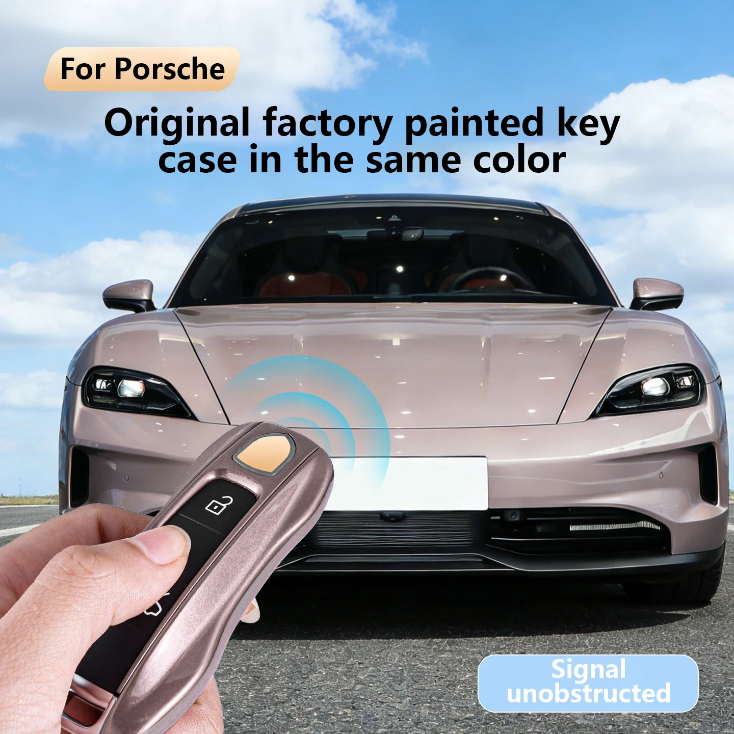 Key Housing With Original Parrot Paint For Porsche Cayenne Macan Panamera 911 718 Taycan 2010-2024,Replacement Protective Case