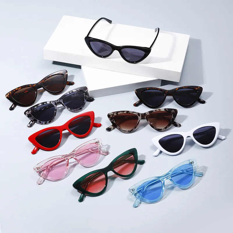 SHAUNA Fashion Small Cat Eye Women Sunglasses Retro Leopard Eyewear Shades UV400 Men Blue Pink Sun Glasses
