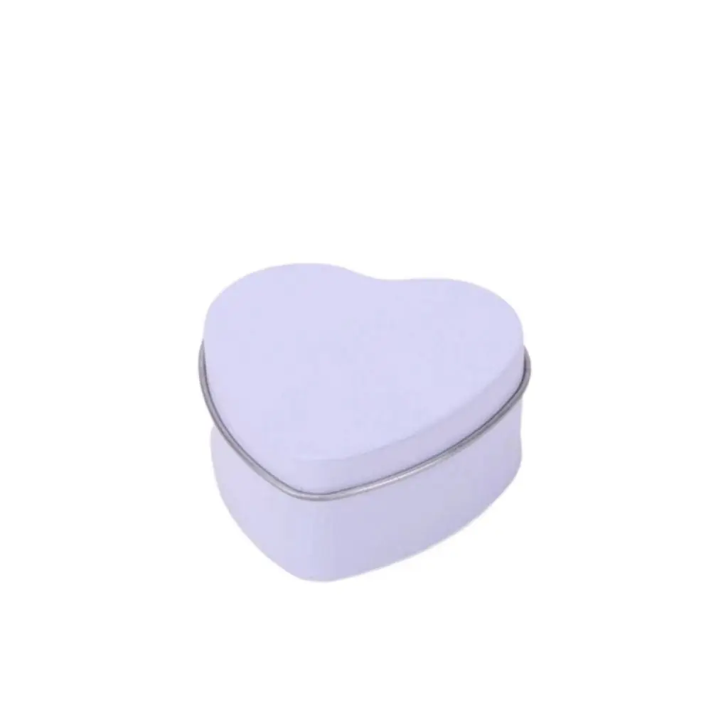 Creative Tinplate Heart Shape Tins Silver/Red/Pink Small Heart Metal Box Empty with Lid Candle Making Jars Home