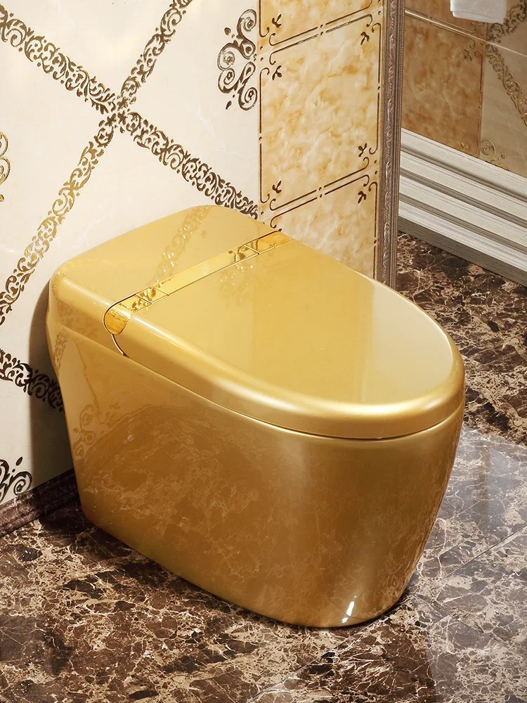 European intelligent integrated golden toilet instant heating no water tank automatic flip lid flushing drying