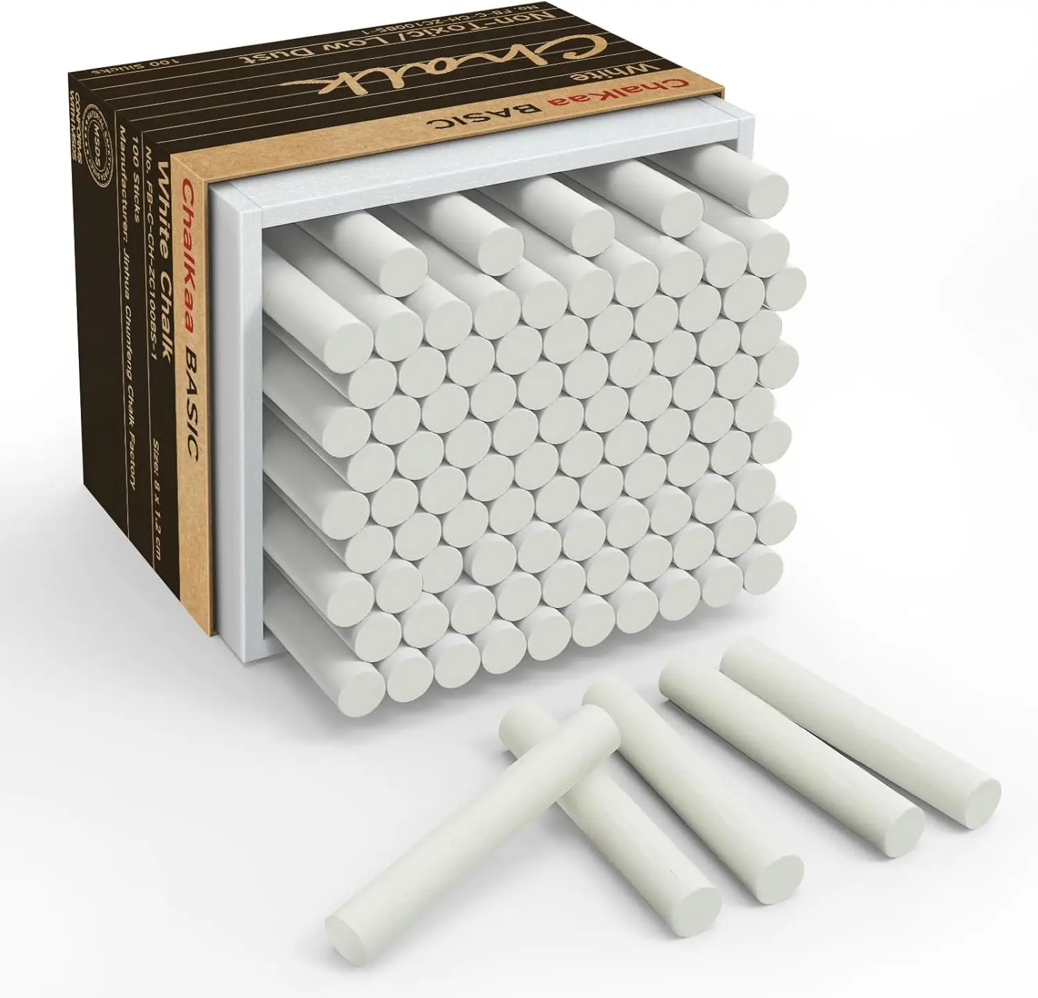 

Набор из 100 белых мелков с низким содержанием пыли для использования в классах и дома, нетоксичные школьные принадлежности оптом