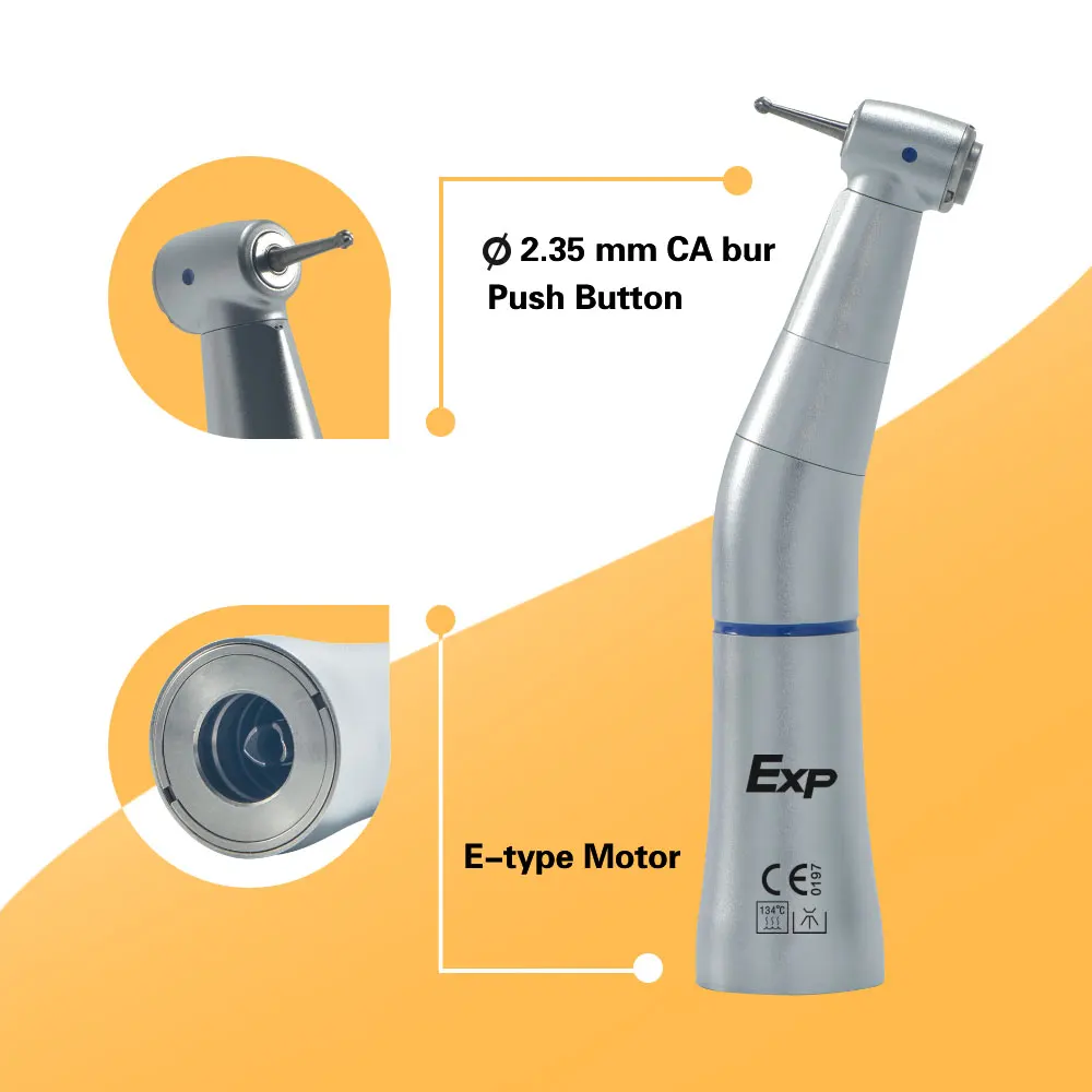 Exp Dental Low Speed ​​Handpiece Set Contra Angle 1:1 and Straight Handpiece External Water Jet Air Motor Kavo Connection