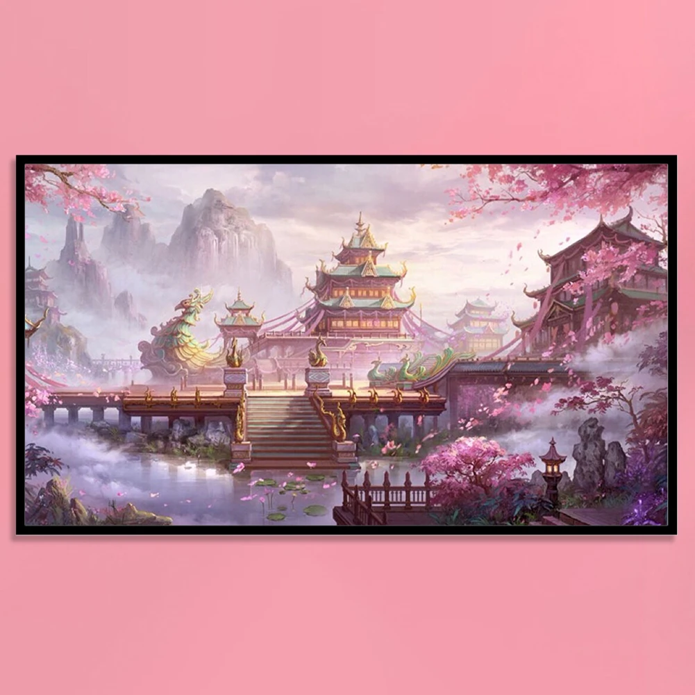 

Полная вышивка крестиком 11CT хлопок DIY сказочная башня ручной работы штампованное рукоделие