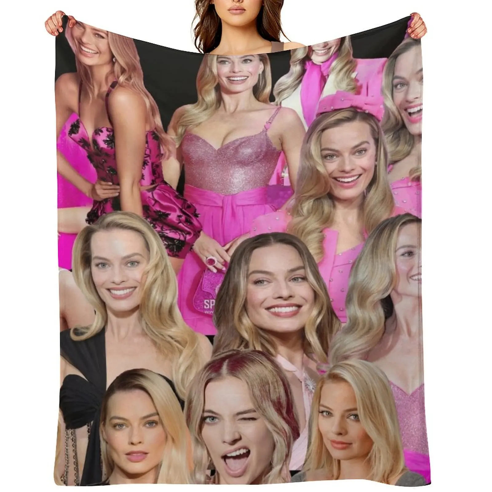 

HIGH QUALITY margot robbie photo collage Throw Blanket Summer Beddings For Baby Sofas heavy to sleep Blankets