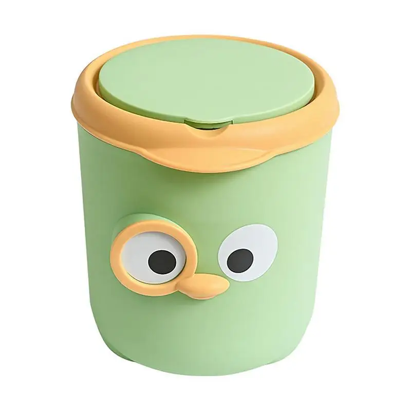 Mini Trash Can Cute Garbage Can Separate Lid Desk Trash Can With Cute Bird Eyes And Beak Design Counter Trash Can For Coffee Bar