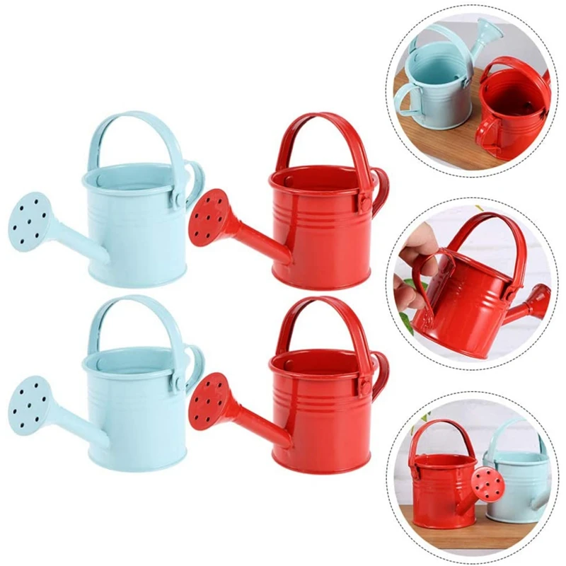ถังรดน้ำ4ชิ้นพร้อมหัวฉีดและที่จับสำหรับเด็กในร่มถังรดน้ำต้นไม้สำหรับสวนในร่มและกลางแจ้ง
