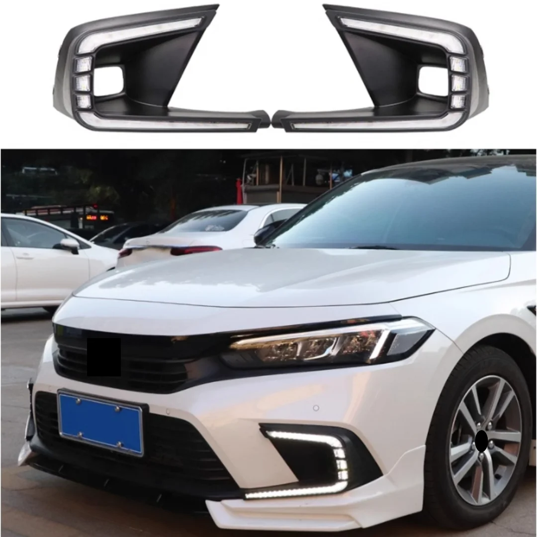 Car Daytime Running Light Daylight Indicator for Honda civic 11th 2021-2022 modified Turn signal Fog lamp Car Accessories