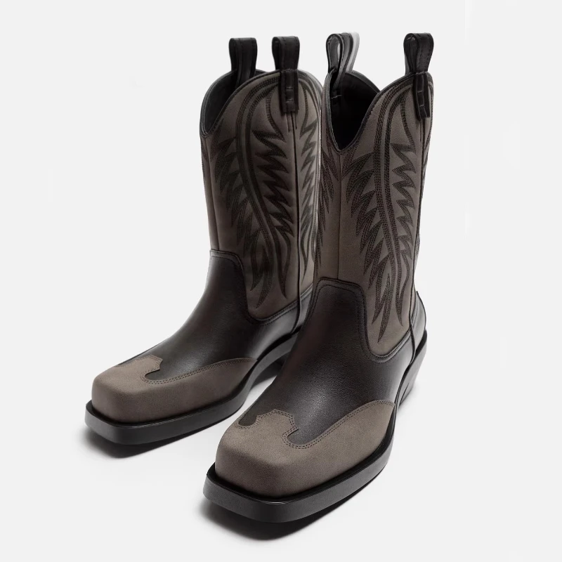 high-quality-gray-suede-botines-para-mujeres-fashion-square-toe-platform-boots-luxury-designer-knight-boots-botas-invierno-mujer