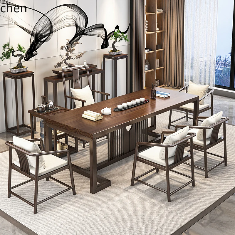 HXL tea table new Chinese zen log kung fu modern simple tea table home living room