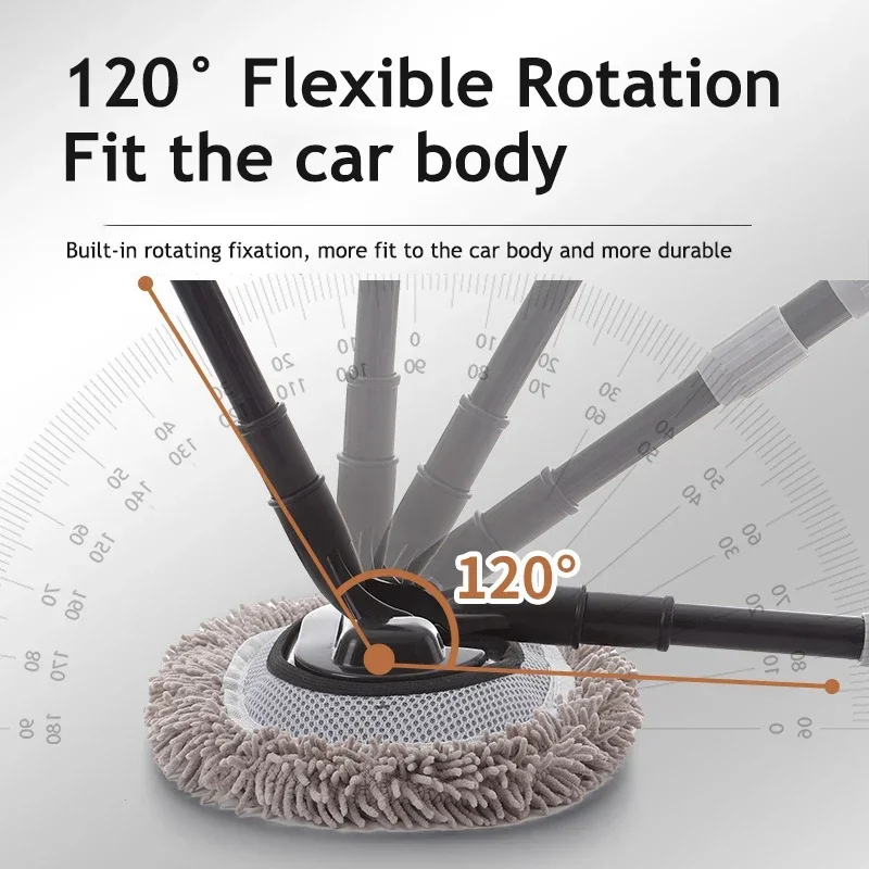 Car Wash Brush Car Cleaning Brush Mop Adjustable Telescoping Long Handle Clean Mop Wash Auto Kit Tool