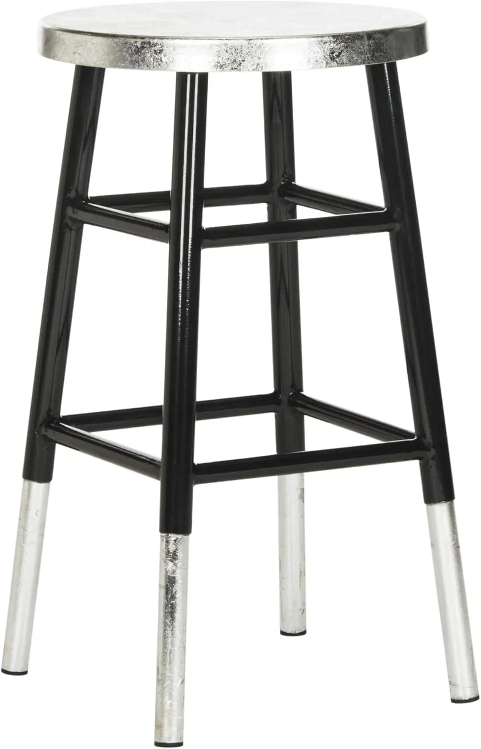 Home Collection sgabello da banco Kenzie bianco e argento immerso