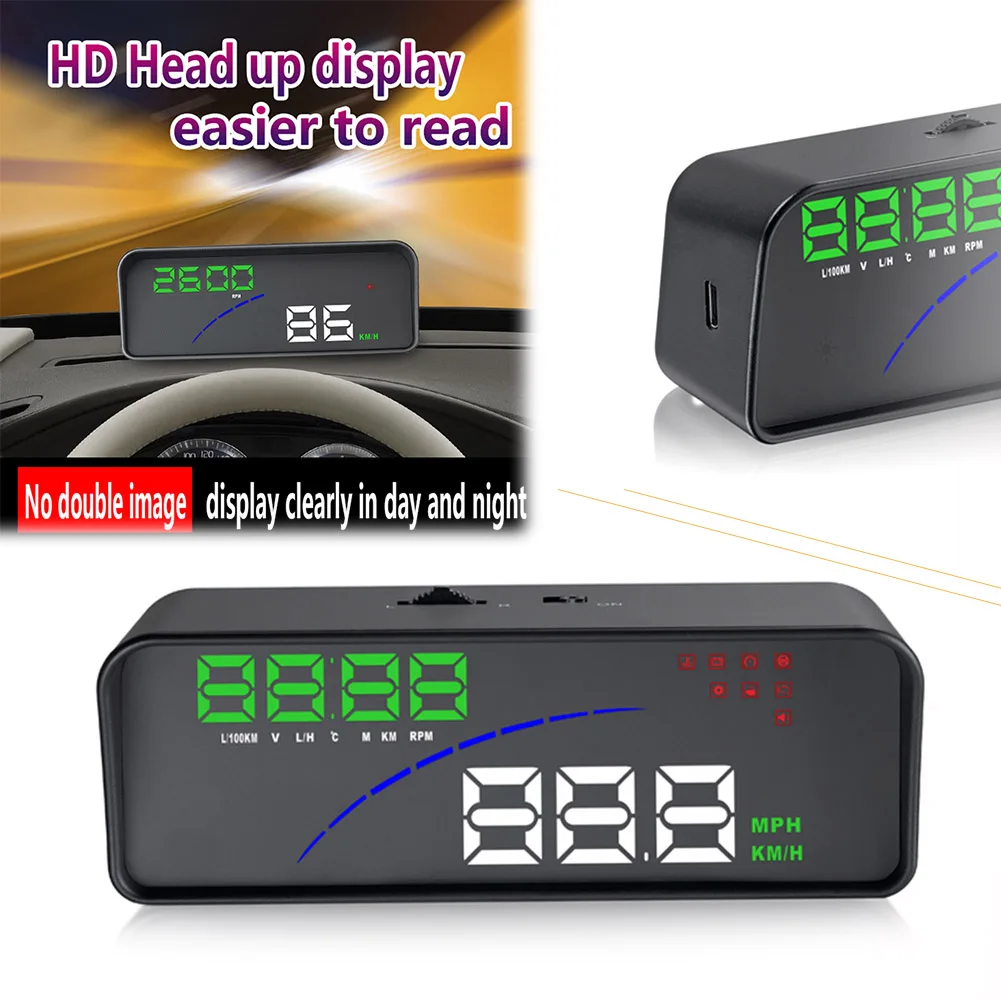 

P9 OBD2 OBDII Car HUD Head Up Display Smart Digital Meter Plug & Play 11.8*4.5*4.3cm