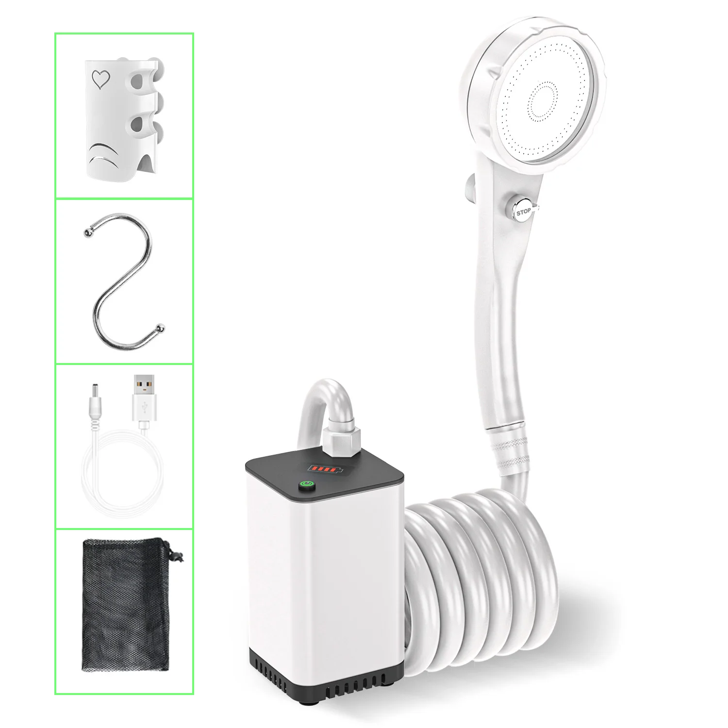 

Portable Electric Rechargeable Outdoor Shower Head Camping Shower Pump Convenient Design Hiking Beach Pet Cleaning-Traveling